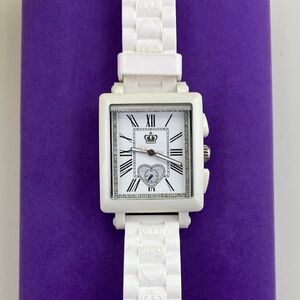 💛 Y2K Juicy Couture White Sparkly Dial Silicone Watch